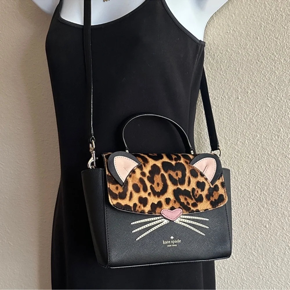 Kate Spade New York Run Wild Leopard Pink Kerrie Crossbody Satchel Purse NWOT - Picture 3 of 16